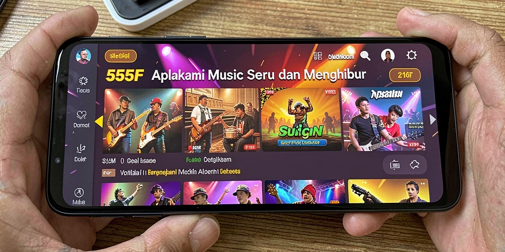 Tampilan gameplay 555F menunjukkan interaksi dinamis dengan musik.