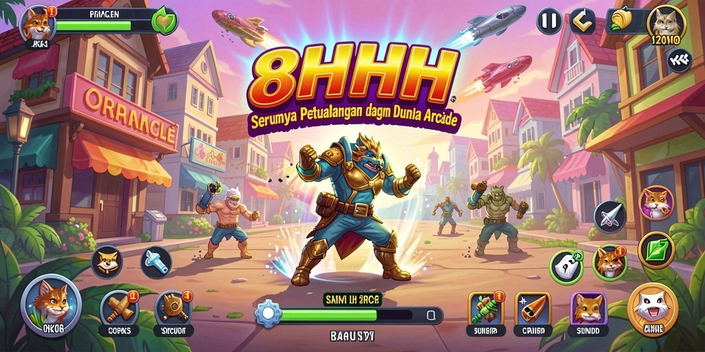 Tampilan gameplay seru dan penuh warna dari 8HHH.
