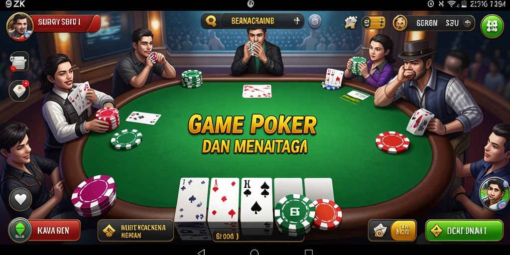 Screenshot gameplay <strong>9ZK</strong> yang menampilkan aksi Poker menegangkan.