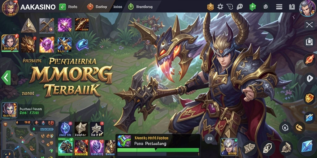Tangkapan layar AAKASINO menampilkan aksi seru dalam dunia MMORPG.