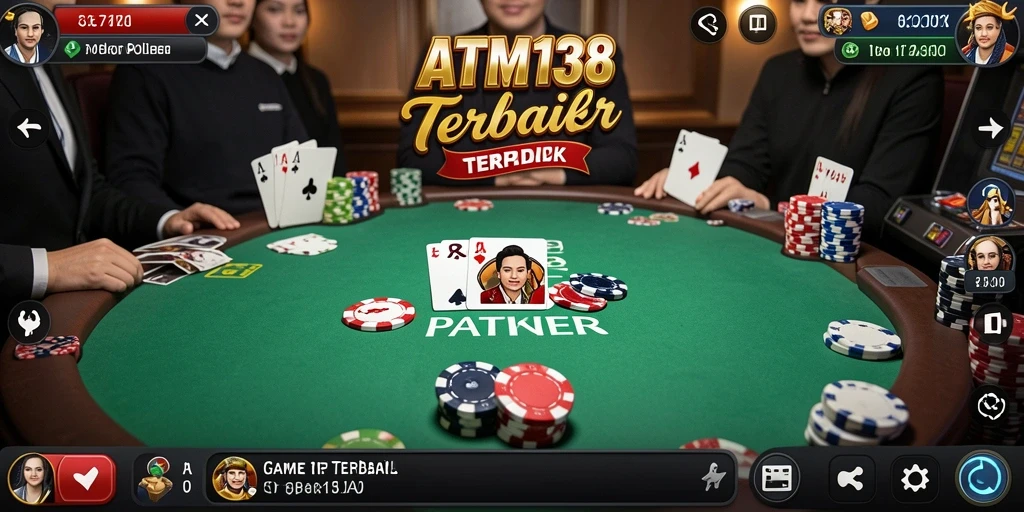 Tampilan gameplay Poker yang seru dan menarik dari ATM138.