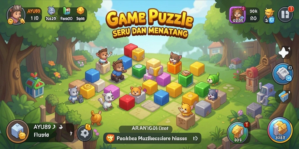 Screenshot AYU89 menunjukkan gameplay seru dan menantang dalam menyelesaikan puzzle.