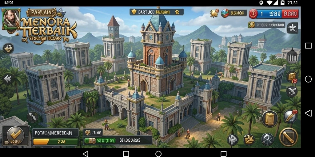 Tampilan grafis menakjubkan dari gameplay Tower Defense di BARU01.