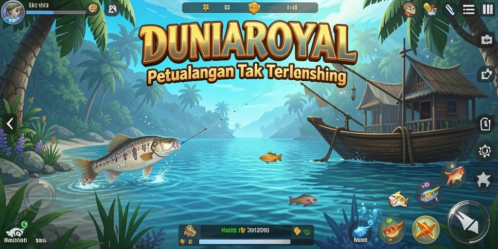Tampilan gameplay DUNIAROYAL yang menakjubkan dalam memancing.