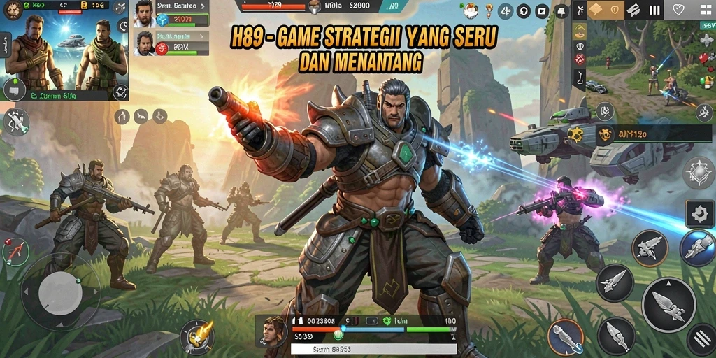 Screenshot gameplay H89 yang menunjukkan pertempuran strategi yang intens.