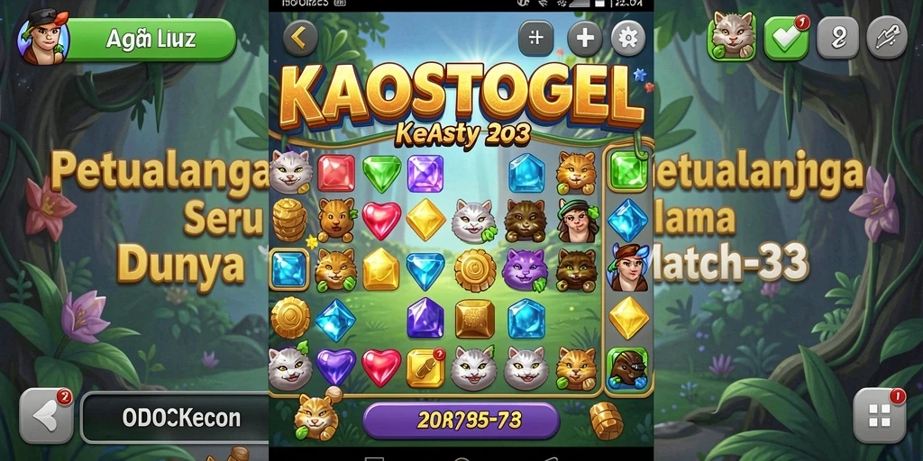 Tangkapan layar menampilkan gameplay seru di KAOSTOGEL Match-3.