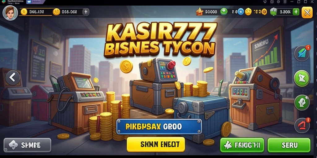 Tampilan gameplay KASIR777 yang menakjubkan dengan elemen Tycoon.