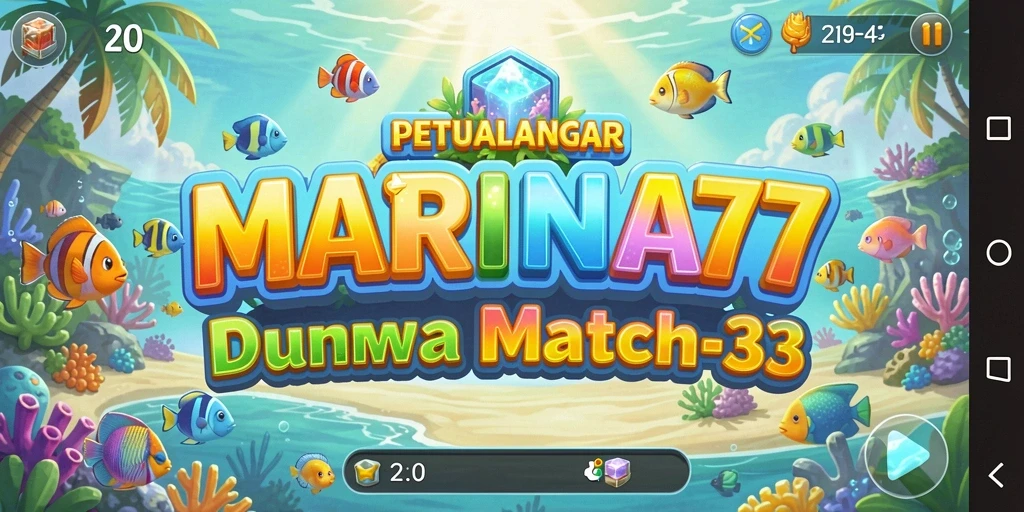 Tampilan gameplay MARINA77 dengan kombinasikan permata yang menantang.