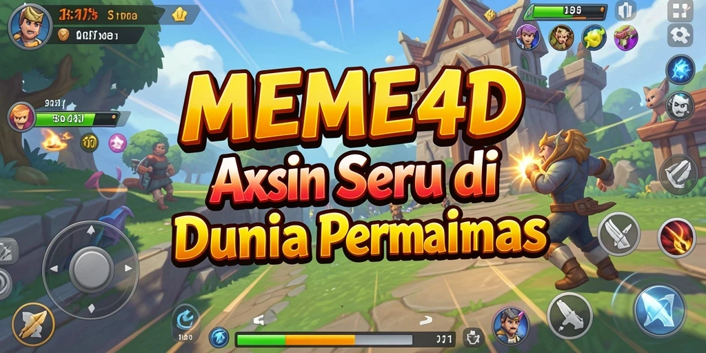 Screenshot gameplay menunjukkan aksi mendebarkan di MEME4D.