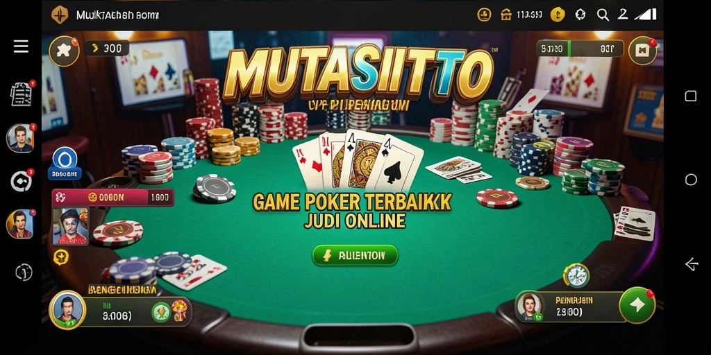 Screenshot gameplay MUTASITOTO menampilkan suasana pertandingan poker yang intens.
