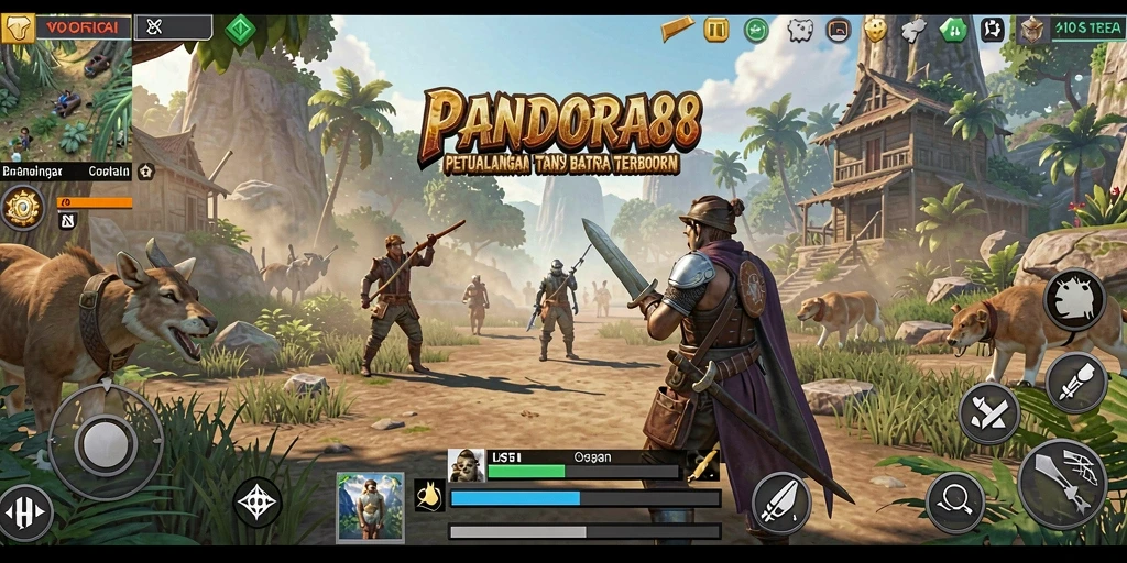 Screenshot PANDORA88 menampilkan aksi menjelajahi dunia terbuka yang menakjubkan.
