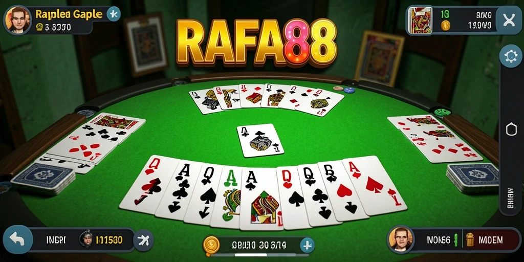 Tampilan gameplay seru dalam permainan Gaple RAFA88.