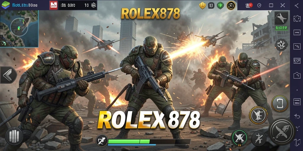 Tampilan screenshot gameplay menarik dari ROLEX878 dengan strategi pertempuran yang intens.