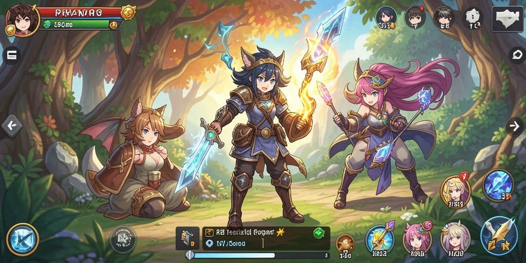 Screenshot gameplay RPWIN menampilkan aksi seru dalam dunia Anime.