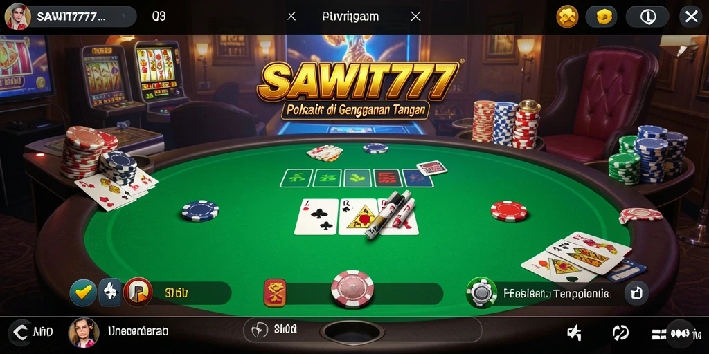 Menampilkan pemain poker dalam aksi dengan suasana yang penuh semangat.