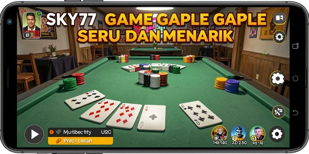 Screenshot utama menunjukkan gameplay seru Gaple di SKY77.