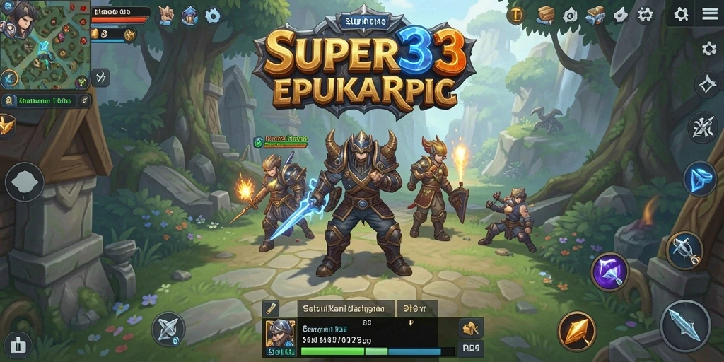 Tampilan gameplay SUPER33 dengan aksi RPG yang mendebarkan.