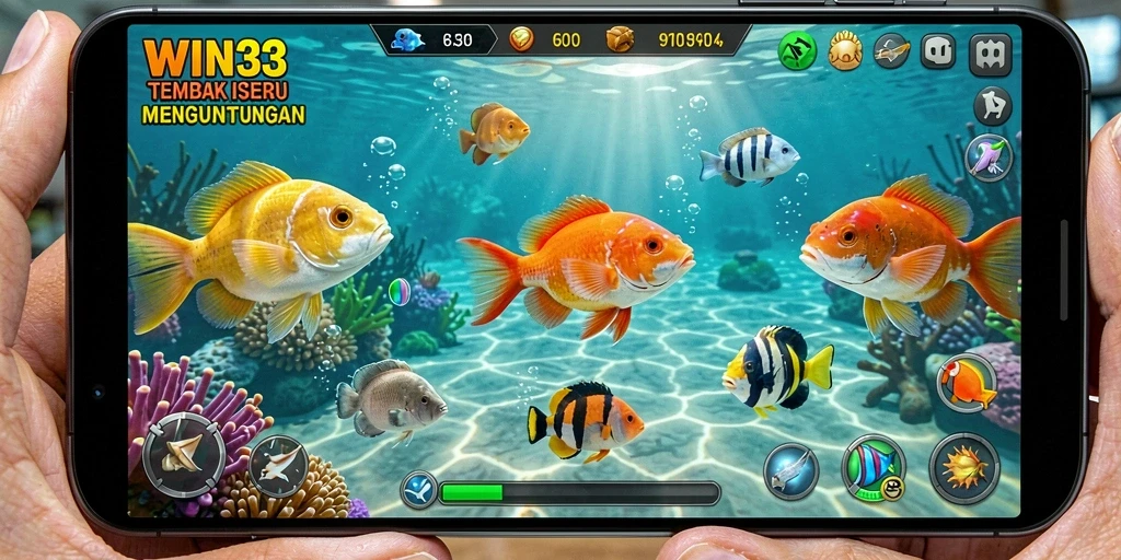 Tampilan gameplay menarik saat menembak ikan di WIN33.