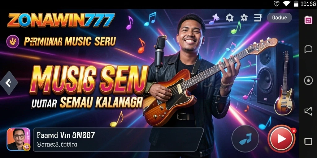Tampilan gameplay ZONAWIN777 yang menampilkan interaksi musik.